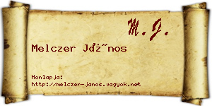 Melczer János névjegykártya