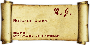 Melczer János névjegykártya