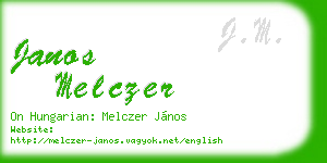 janos melczer business card