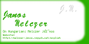 janos melczer business card